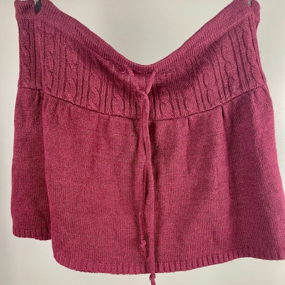 Short Cute Sweater Mini Skirt Soft Material Maroon Color Size XL